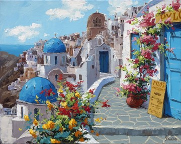 Aegean and Mediterranean Painting - Spring in Santorini Aegean Mediterranean